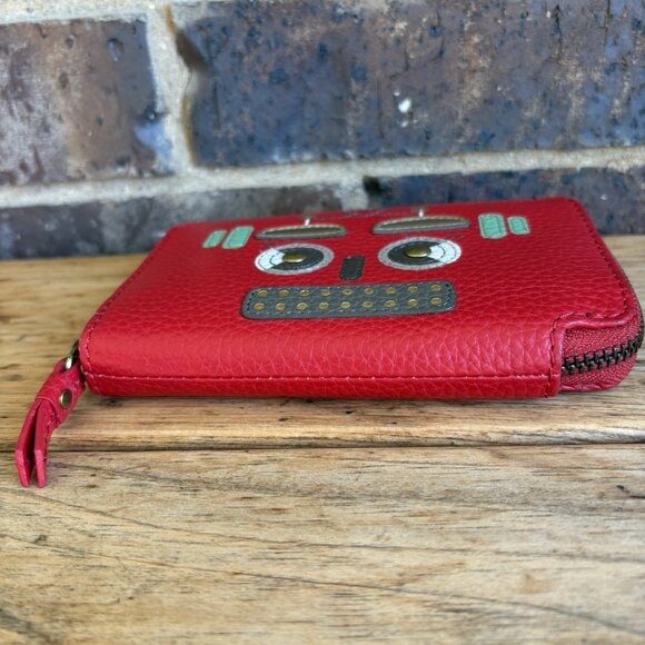 Fossil Robot Wallet Zip Around Red Cardholder - Picture 3 of 11